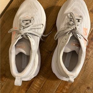 Hoka Women's Athletic Shoes in Gray and Peach